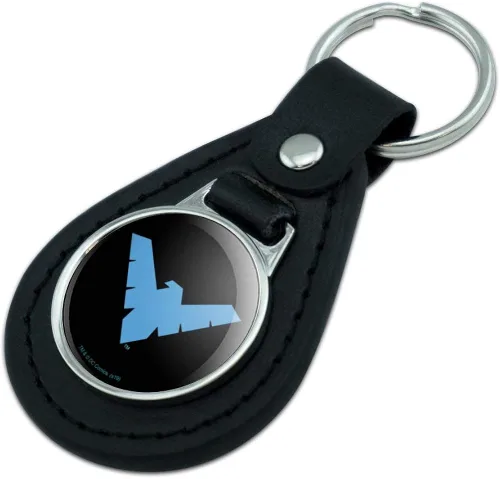 Vista 2 de GRAPHICS & MORE Llavero de cuero negro con logotipo de Batman Nightwing, Negro
