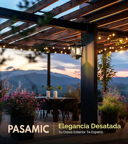 Vista 6 de PASAMIC Paquete de 2 faroles solares de pared, luces colgantes para exteriores con 4 paneles solares, aplique de pared LED del atardecer al Negro