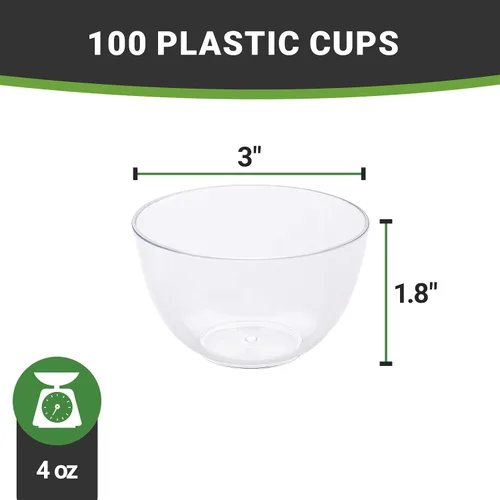 Vista 12 de Restaurantware - Vaso redondo de plástico transparente de 4 onzas, 100