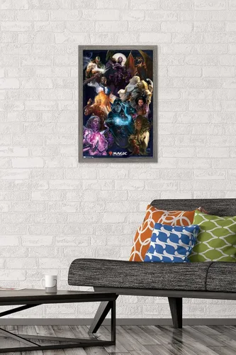 Vista 2 de Trends International Magic: The Gathering - Póster de pared de grupo, 14.725 x 22.375 pulgadas, versión enmarcada de madera de granero