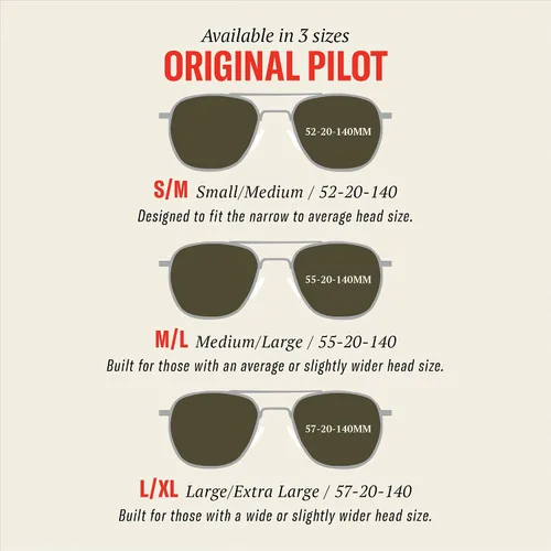 Vista 4 de AO American Optical Original Pilot Sunglasses SkyMaster Glass Lenses Polarized and Non-Polarized Available