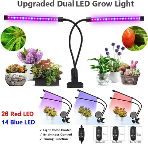 Vista 7 de Flores de interior Frutas Planta de jardín Cultivo Accesorios de luz Temporización Jardinería Cultivo Lámpara de crecimiento de plantas acuáticas
