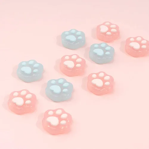 Vista 7 de GeekShare Cat Paw Shape Thumb Grip CapsSoft Silicone Joystick Cover Compatible with Nintendo Switch OLED Switch Lite4PCS Glitter