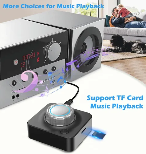 Vista 5 de KAIY Receptor Bluetooth para el hogar estéreo Bluetooth a RCA adaptador Bluetooth Audio Receiver with 3D Surround, AUX Audio Adapter for Old