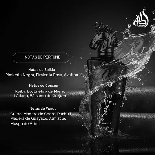 Vista 2 de Lattafa Maahir Black Edition Eau De Parfum en aerosol, 3.4 onzas (unisex)