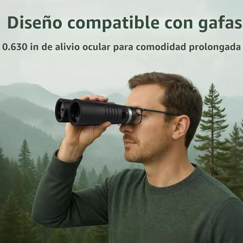 Vista 5 de WOLFHUNT 10x42 Óptica Binoculares IPX7 Wterproof High Power Bino BAK-4 Prisma (negro)