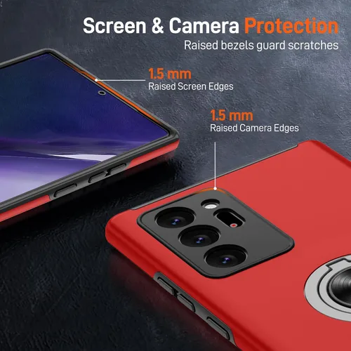 Vista 129 de Gritup - Funda para Galaxy A05S con protector de pantalla HD×2, funda protectora para teléfono a prueba de golpes con soporte magnético de anillo