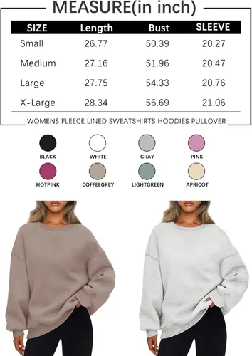 Vista 7 de EFAN Sudaderas de manga larga para mujer, cuello redondo, sudadera casual para otoño 2024