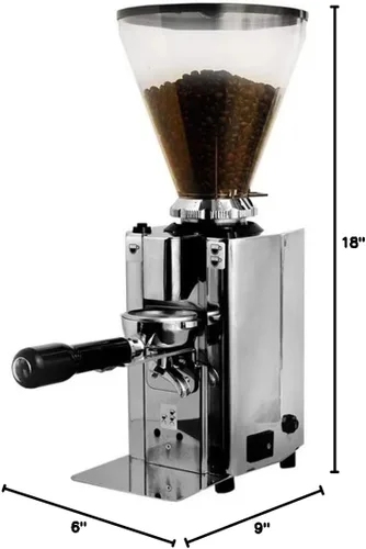 Vista 2 de Obel 902M Junior On-Demand - Molinillo de café electrónico comercial, rebabas planas de 1.969 in, más de 30 ajustes de molienda, caja de acero
