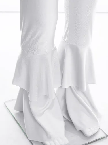 Vista 6 de Loyan Leotardo de gimnasia con lentejuelas metálicas brillantes para niñas y niñas, con parte inferior de campana y cuerpo completo, traje de ballet