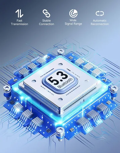 Vista 3 de Receptor Bluetooth 5.3 para automóvil, pantalla LED, cancelación de ruido, adaptador AUX Bluetooth de 0.138 in, receptor de audio inalámbrico