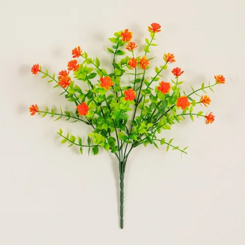 Vista 2 de Nearly Natural Mini rosa artificial resistente a los rayos UV de 13 pulgadas (interior/exterior) - Juego de 12 Naranja