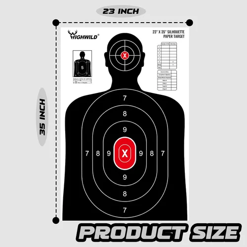 Vista 3 de Highwild Objetivo de papel de silueta de campo de tiro, 23 x 35 pulgadas, adecuado para pistolas, rifles, pistolas de aire, pistolas de aire
