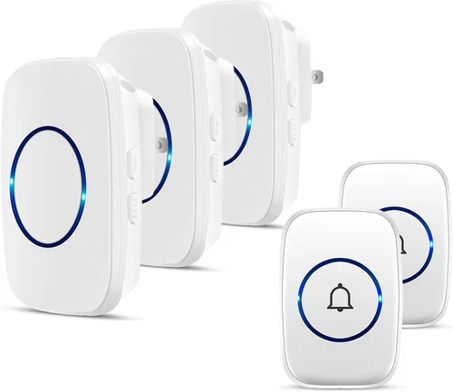 Vista 8 de FullHouse - Kit de timbre inalámbrico e impermeable para puerta, distingue las puertas delanteras y traseras, alcance de más de 1000 pies y 60