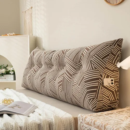 Vista 11 de Cojín triangular para mesita de noche, gran cabecero triangular con cuña para reposo en cama, almohada de lectura, respaldo y soporte de Azul