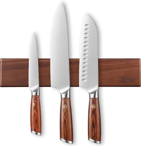 Vista 9 de Juego de cuchillos de cocina, 3 piezas japoneses de acero inoxidable de alto carbono, cuchillos de cocina de chef profesional ultra afilados Santoku