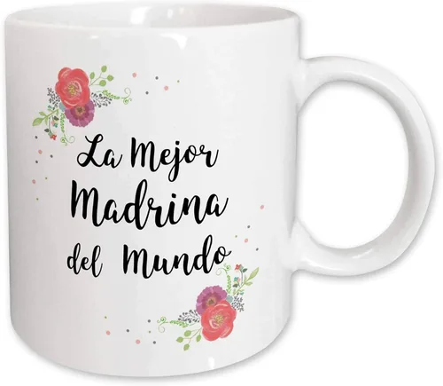 Vista 9 de 3dRose Floral La Mejor Madrina del Mundo Española Mejor Madrina del Mundo - Tazas (mug_312374_4)