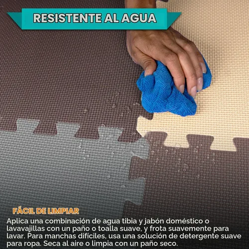 Vista 5 de ProSource Alfombra de juego, azulejos de espuma suave para niños, paneles de EVA entrelazados para uso en corral, superficie de desarrollo de gateo