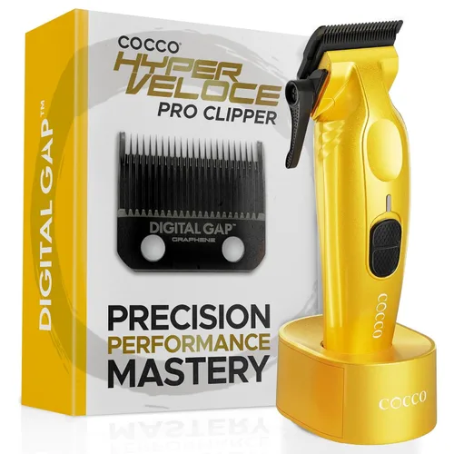 Vista 11 de Cocco Hyper Veloce Pro Clipper, Digital Gap Ambassador Graphene Taper Blade Profesional Clipper, Motor BLDC de alto par, totalmente metálico