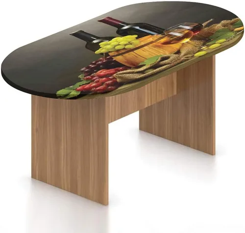 Vista 10 de Mantel ajustable ovalado, con bordes elásticos de poliéster, mantel de mesa con estampado gourmet francés, se adapta a mesas ovaladas de hasta 36 x
