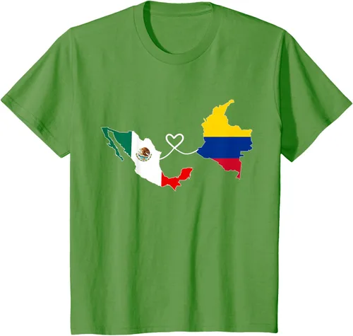 Vista 53 de Camiseta Half Colombian Half Mexican Flag Map DNA Mexico Colombia
