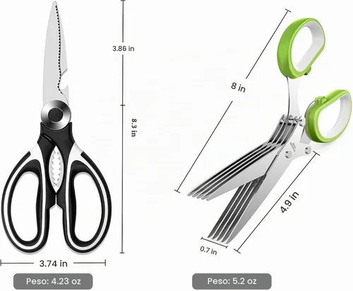 Vista 6 de OMDAR Kitchen Scissors 3 Pack - Replacement - Stainless Steel Cooking Shears for Cutting Meat, Food, Fish, Poultry Multipurpose Sharp Sissors for