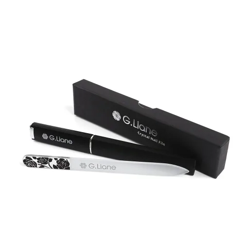 Vista 2 de Lima de uñas de cristal premium con estuche, limas de uñas de cristal profesional, juego de manicura perfecto para mujeres, hombres y niños, juego