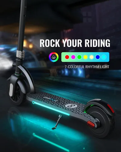 Vista 4 de Gyroor H40 Kids Electric Scooter, 180W Motor, Up to 10 MPH, LED Display & Colorful Lights, Adjustable Height, for Boys & Girls Ages 8-12, Great Tono