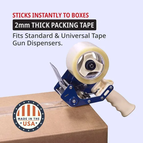 Vista 3 de Tape Logic Cinta de embalaje acrílica de 2 pulgadas x 55 yardas de 2.0 mil, transparente (paquete de 36) rollos de cinta de embalaje resistente