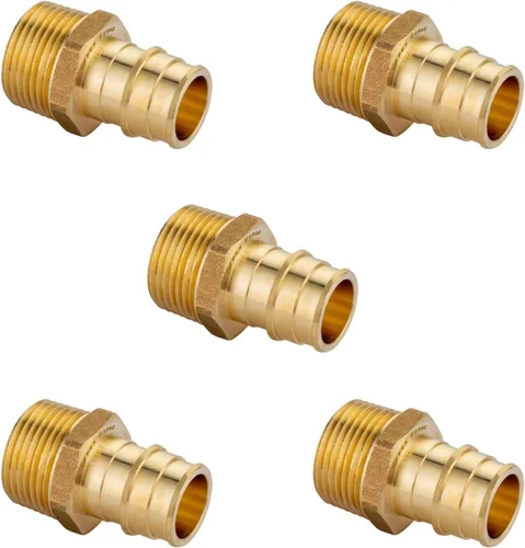 Vista 15 de Paquete de 2 accesorios de latón EFIELD Pex A de expansión de flujo completo, adaptador NPT macho de 1 x 1 pulgada, ASTM F1960 (PEX1960019)