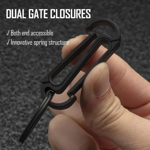 Vista 2 de KeyUnity Clip de cinturón Titanium del tenedor de la llave, llavero lateral doble del mosquetón para los hombres