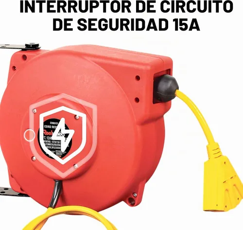 Vista 7 de Bobina de cable de extensión de servicio pesado Reelworks CR605131S3A, 12 AWG/3 C SJT, triple grifo, 40 pies