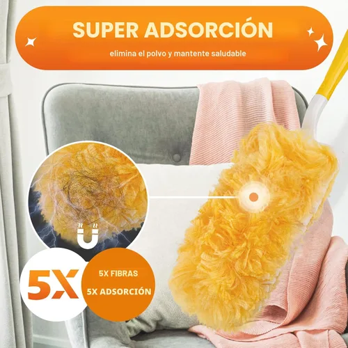 Vista 3 de Recambios de plumero resistentes (paquete de 30 + 1 mango), kit de plumeros desechables sin perfume para limpiar el polvo de muebles, ventilador