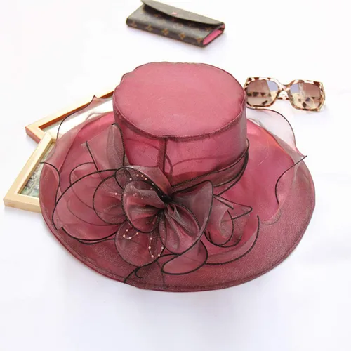 Vista 3 de Sombrero de sol de verano para mujer con protección UV, sombreros de ala ancha plegable