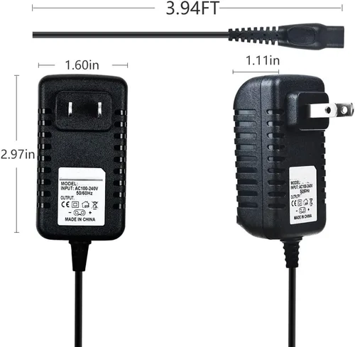 Vista 4 de Cable de alimentación del cargador compatible con la afeitadora Philips Norelco SensoTouch 1150X 1160CC 1180X