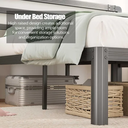 Vista 4 de BOSRII Base de cama de tamaño individual de alta calidad, perfil grueso reforzado para una resistencia y durabilidad inigualables, construcción