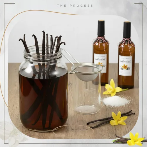 Vista 4 de Baderke Juego de 8 botellas de extracto de vainilla de 25 onzas, tarro de vainilla casero de Navidad, botella de cuello largo para regalos