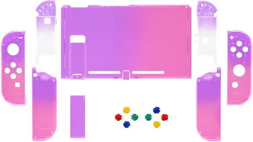 Vista 2 de eXtremeRate DIY Replacement Shell Buttons for Nintendo Switch, Back Plate for Switch Console, Housing Case with Colorful Buttons for Joycon Handheld