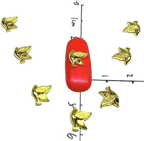 Vista 4 de RD-71551 Decoración Rhinestone 100pcs Manicura Dorado 3D Nail Art Decoración Aleación Uñas Encantos Uñas Diamantes de Imitación Plana Uñas