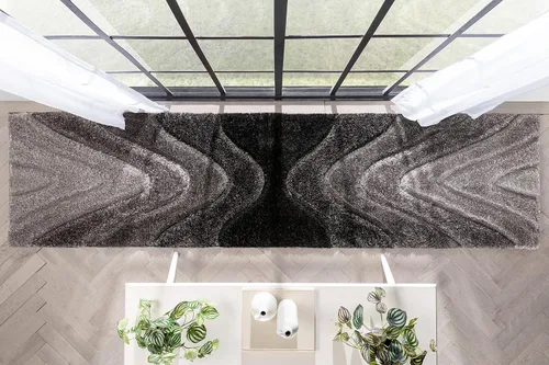 Vista 9 de Well Woven Luze - Alfombra geométrica de felpa suave y gruesa con textura 3D, color negro, 2 x 7 pies (2 pies 3 pulgadas x 7 pies 3 pulgadas)