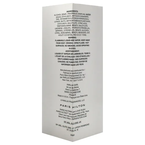 Vista 5 de Paris Hilton Love Rush Eau de Parfum - Perfume en aerosol para mujer, fragancia floral, notas de bergamota italiana, gardenia, sándalo y vainilla