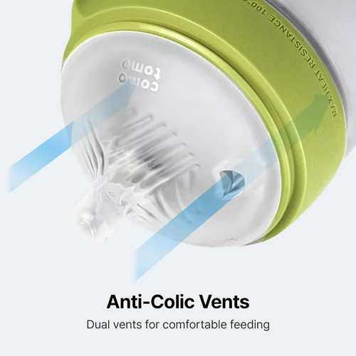 Vista 3 de Comotomo Biberón de silicona Gen 2 – Lanzamiento 2026 (8 onzas) – Biberón suave de cuello ancho para una alimentación cómoda con doble ventilación