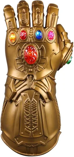 Vista 3 de Thanos Guantes Gems Movable Adulto Cosplay Infinity Gauntlet Brazo con Luces LED