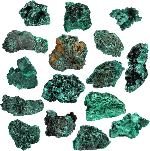 Vista 5 de Amogeeli Espécimen de cristal de malaquita natural crudo para colección, decoración de piedra mineral curativa para oficina en casa, 0.02-0.11 libras