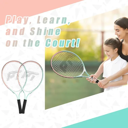 Vista 7 de PICKLETECH Kids Tennis Racket for Junior Toddlers Starter Kit 17-25" Tennis Racquet for Girls and Boys with Carry Bag, Lightweight for Beginners
