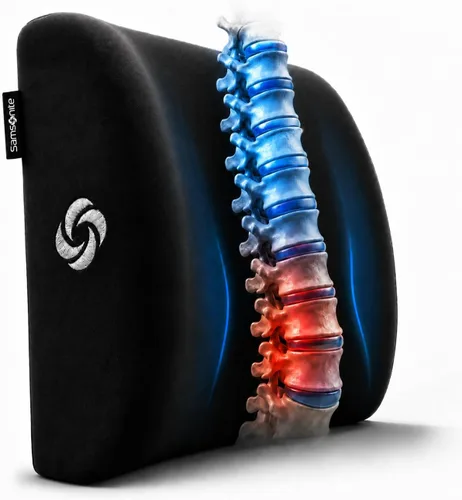 Vista 9 de Samsonite - Cojín ergonómico 2 en 1 y cojín de apoyo lumbar, silla de oficina de espuma viscoelástica para apoyo de espalda y almohada de asiento