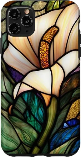 Vista 13 de iPhone 16 Calla Lily Stained Glass Case