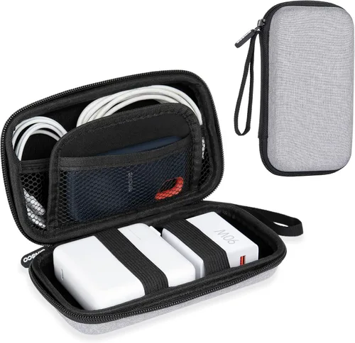 Vista 10 de Ginsco Estuche de protección de carcasa dura, bolsa organizadora de accesorios electrónicos para MacBook Air/pro, adaptadores, cargadores, cables