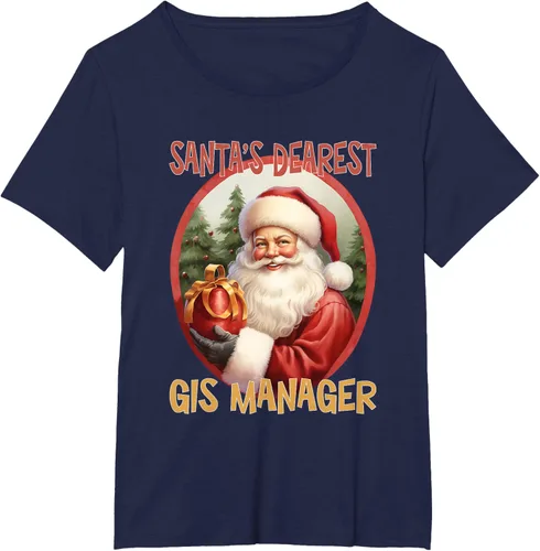 Vista 9 de GIS Manager Christmas Holiday Love Xmas T-Shirt Negro
