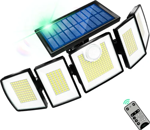 Vista 14 de MDCMDCM Luces solares de movimiento para exteriores, con cable de 16.4 pies, luces LED de seguridad de 3000 lm para exteriores del atardecer al